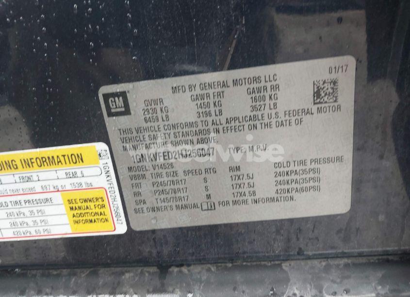 Photo 9 of 2017 Chevrolet Traverse LS (VIN 1GNKVFED2HJ256047)