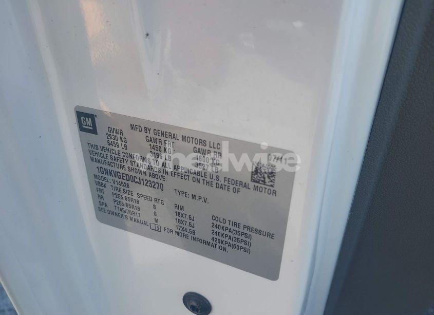 Photo 9 of 2012 Chevrolet Traverse 1LT (VIN 1GNKVGED0CJ123270)