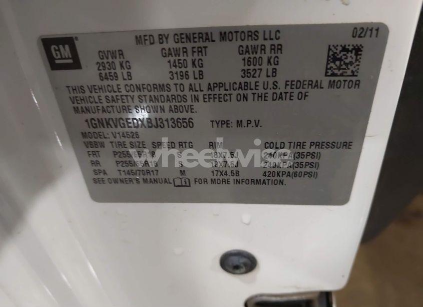 Photo 9 of 2011 Chevrolet Traverse 1LT (VIN 1GNKVGEDXBJ313656)