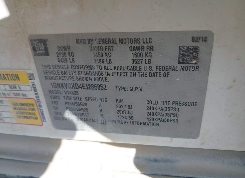 Photo 9 of 2014 Chevrolet Traverse 1LT (VIN 1GNKVGKD4EJ286852)