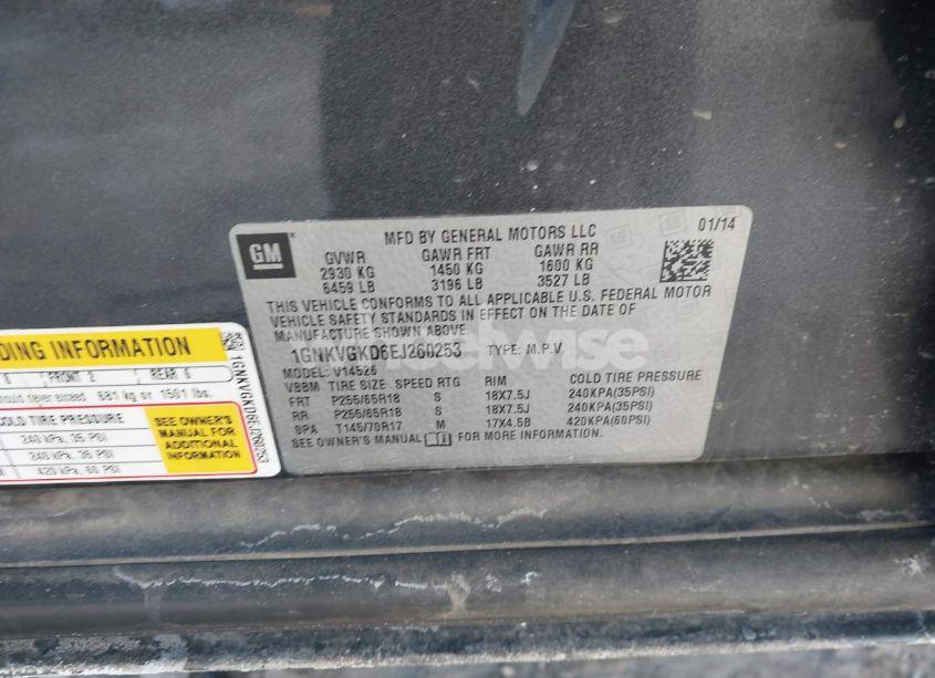 Photo 9 of 2014 Chevrolet Traverse 1LT (VIN 1GNKVGKD6EJ260253)