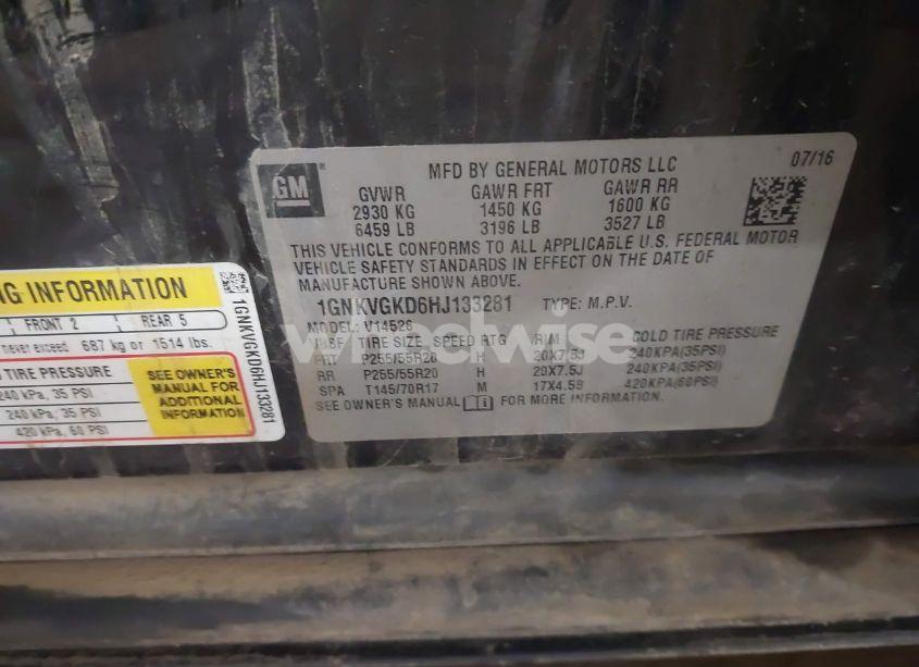 Photo 9 of 2017 Chevrolet Traverse 1LT (VIN 1GNKVGKD6HJ133281)