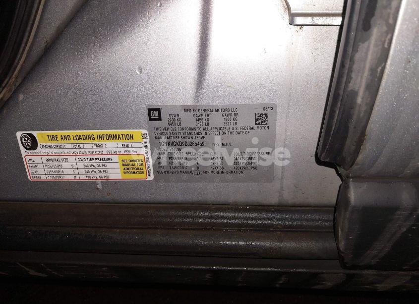 Photo 9 of 2013 Chevrolet Traverse 1LT (VIN 1GNKVGKD9DJ265459)