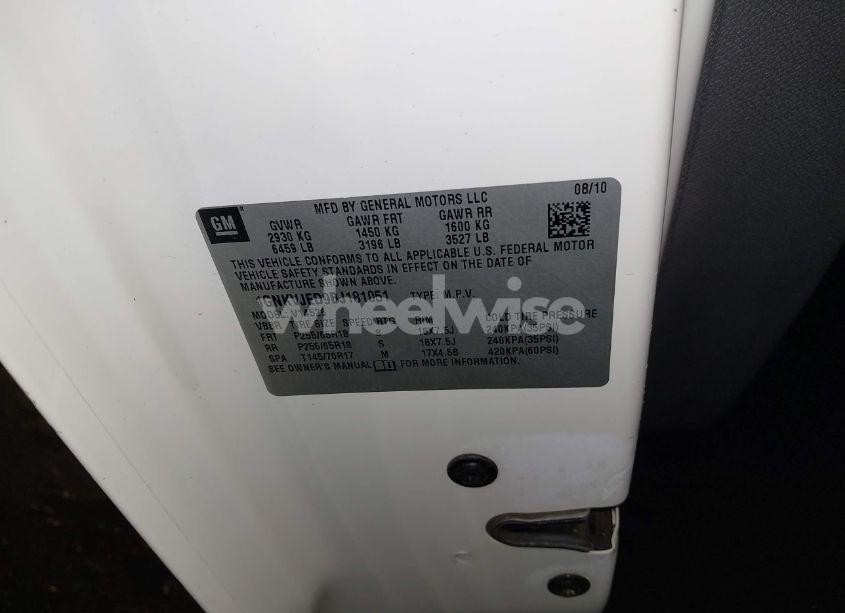 Photo 9 of 2011 Chevrolet Traverse 2LT (VIN 1GNKVJED9BJ181051)