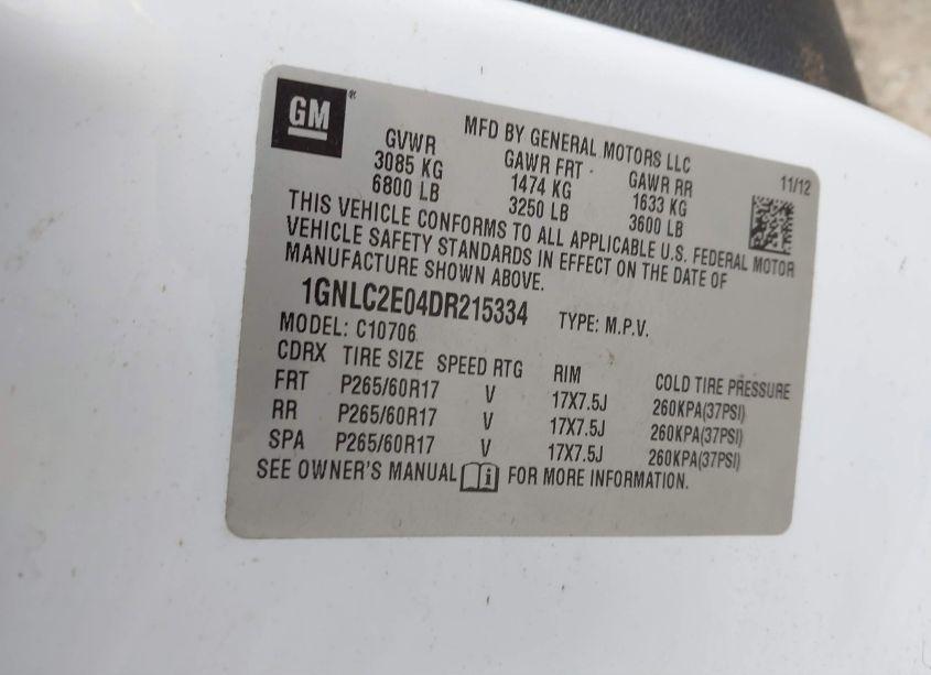 Photo 9 of 2013 Chevrolet Tahoe COMMERCIAL FLEET (VIN 1GNLC2E04DR215334)