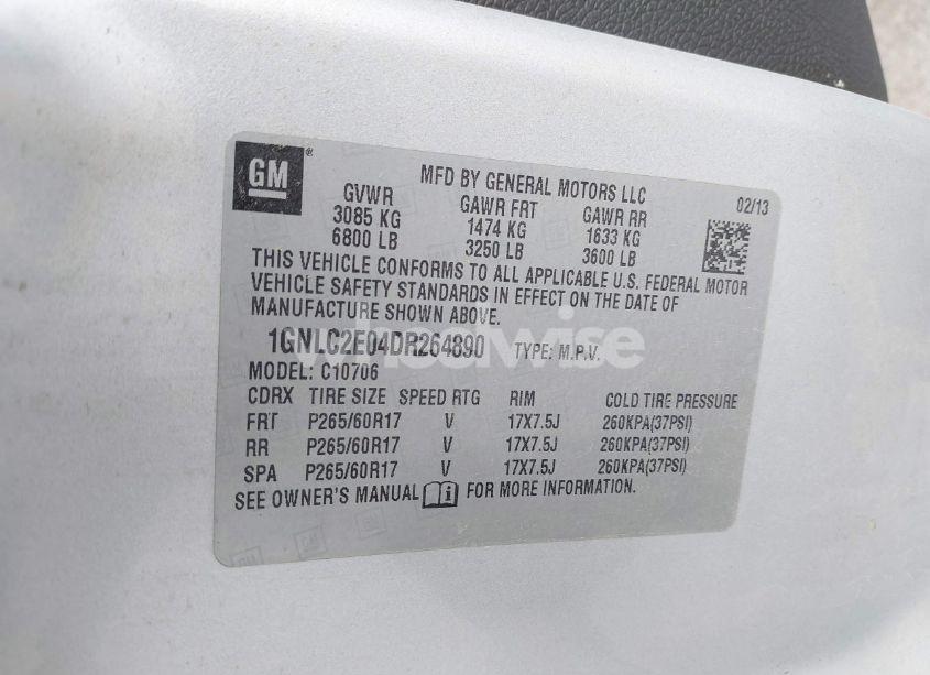 Photo 9 of 2013 Chevrolet Tahoe COMMERCIAL FLEET (VIN 1GNLC2E04DR264890)