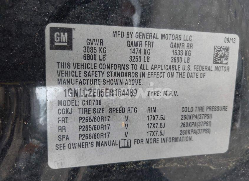 Photo 9 of 2014 Chevrolet Tahoe COMMERCIAL FLEET (VIN 1GNLC2E05ER164489)