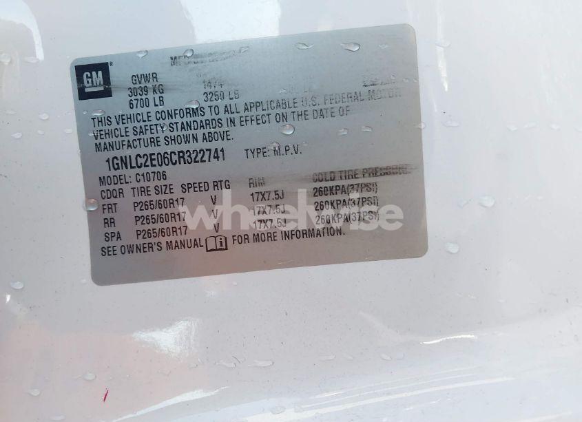 Photo 9 of 2012 Chevrolet Tahoe COMMERCIAL FLEET (VIN 1GNLC2E06CR322741)