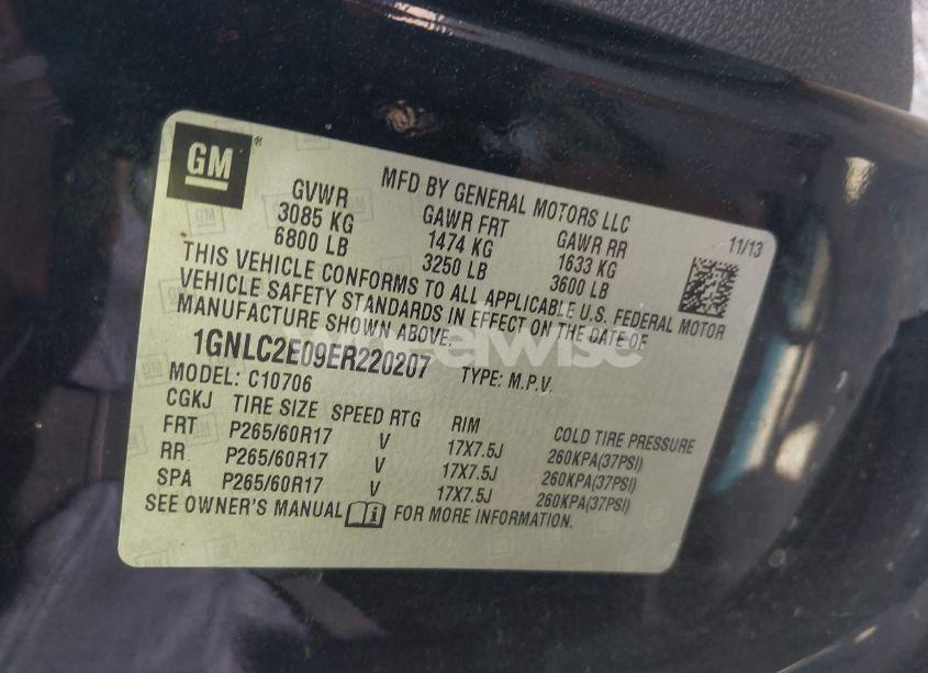 Photo 9 of 2014 Chevrolet Tahoe COMMERCIAL FLEET (VIN 1GNLC2E09ER220207)