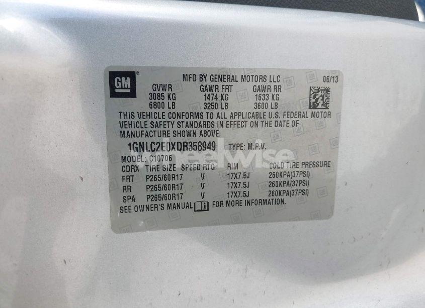 Photo 9 of 2013 Chevrolet Tahoe COMMERCIAL FLEET (VIN 1GNLC2E0XDR358949)