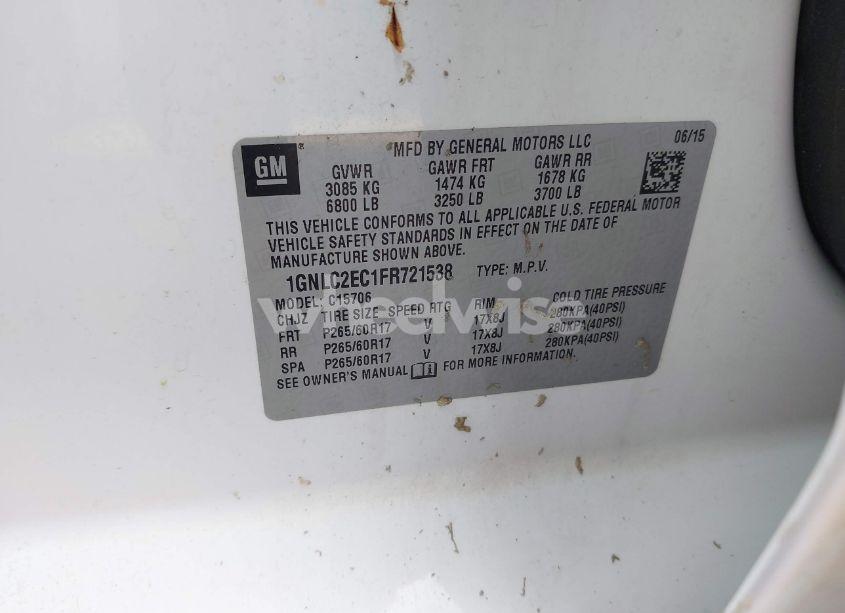 Photo 9 of 2015 Chevrolet Tahoe COMMERCIAL FLEET (VIN 1GNLC2EC1FR721538)