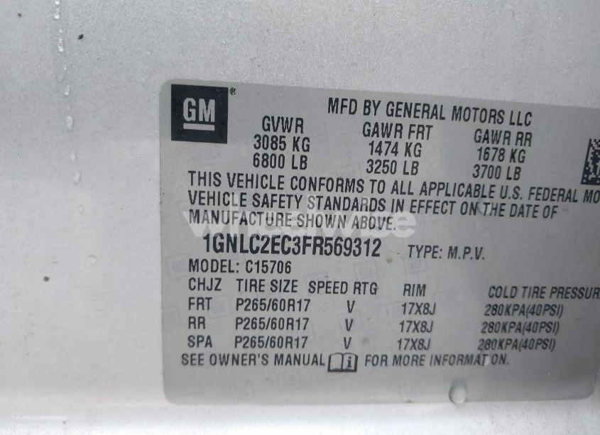 Photo 9 of 2015 Chevrolet Tahoe COMMERCIAL FLEET (VIN 1GNLC2EC3FR569312)