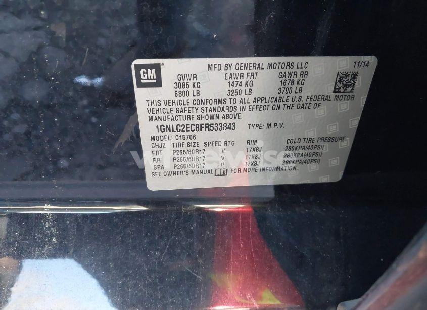 Photo 9 of 2015 Chevrolet Tahoe COMMERCIAL FLEET (VIN 1GNLC2EC8FR533843)