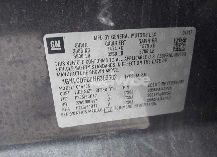 Photo 9 of 2017 Chevrolet Tahoe COMMERCIAL FLEET (VIN 1GNLCDEC0HR303602)