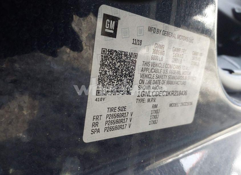 Photo 9 of 2019 Chevrolet Tahoe POLICE (VIN 1GNLCDEC1KR218436)