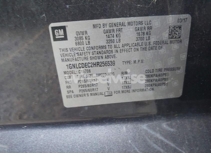 Photo 9 of 2017 Chevrolet Tahoe COMMERCIAL FLEET (VIN 1GNLCDEC2HR256539)