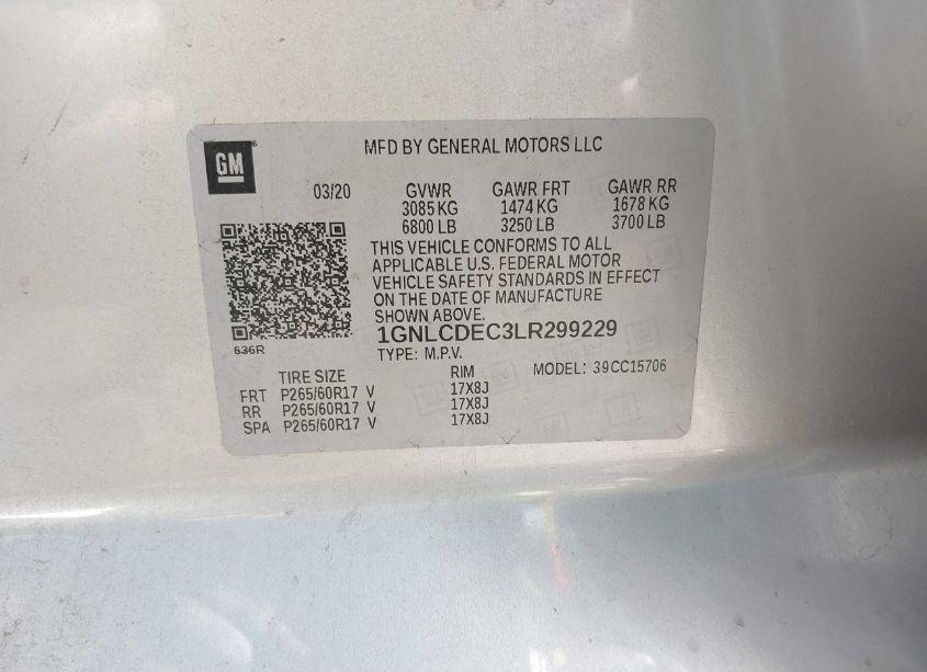 Photo 9 of 2020 Chevrolet Tahoe 2WD COMMERCIAL FLEET (VIN 1GNLCDEC3LR299229)