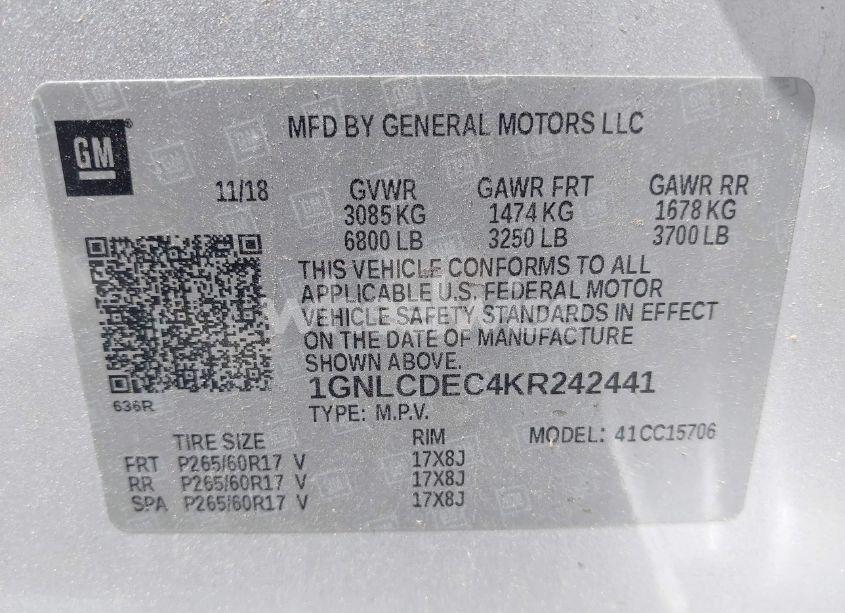 Photo 9 of 2019 Chevrolet Tahoe COMMERCIAL FLEET (VIN 1GNLCDEC4KR242441)