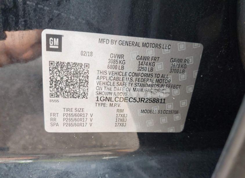 Photo 9 of 2018 Chevrolet Tahoe COMMERCIAL FLEET (VIN 1GNLCDEC5JR258811)