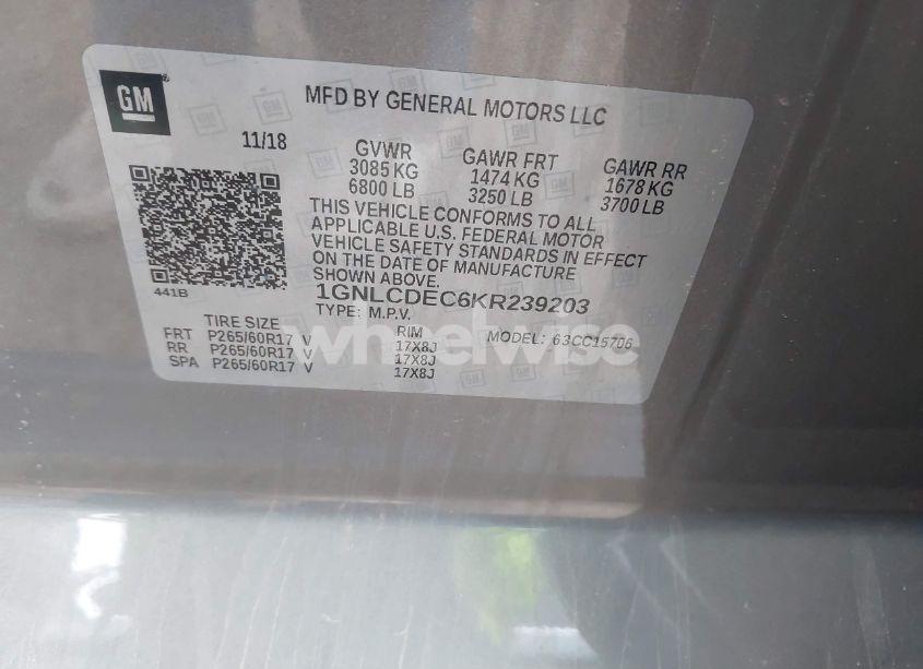 Photo 9 of 2019 Chevrolet Tahoe COMMERCIAL FLEET (VIN 1GNLCDEC6KR239203)