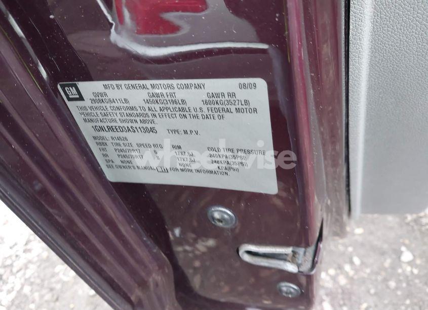 Photo 9 of 2010 Chevrolet Traverse LS (VIN 1GNLREED3AS113045)