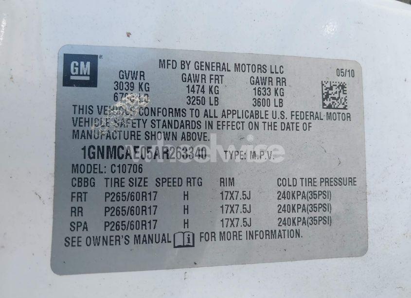 Photo 9 of 2010 Chevrolet Tahoe LS (VIN 1GNMCAE05AR263340)