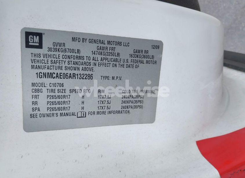 Photo 9 of 2010 Chevrolet Tahoe LS (VIN 1GNMCAE06AR132286)