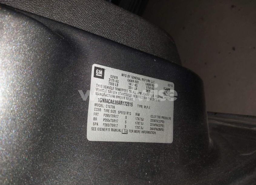 Photo 9 of 2010 Chevrolet Tahoe LS (VIN 1GNMCAE38AR172816)