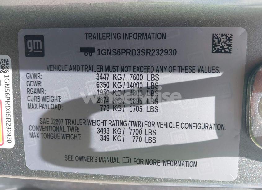 Photo 9 of 2025 Chevrolet Tahoe 4WD Z71 (VIN 1GNS6PRD3SR232930)