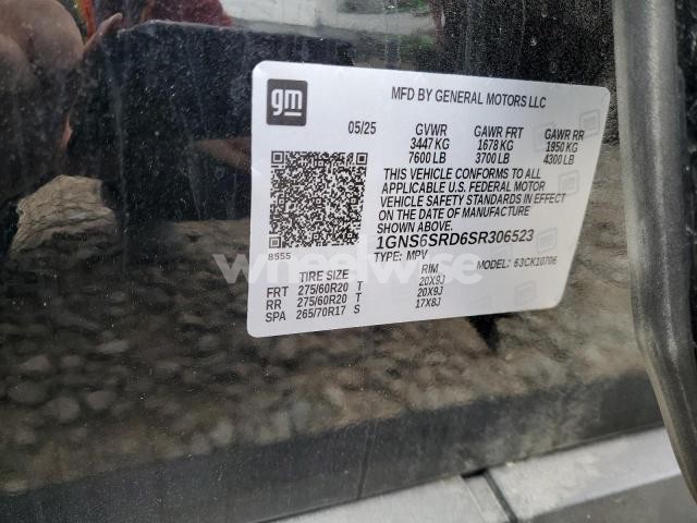 Photo 9 of 2025 CHEVROLET TAHOE K1500 PREMIER (VIN 1GNS6SRD6SR306523)