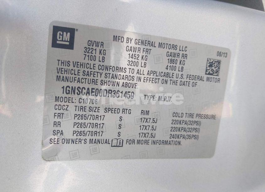 Photo 9 of 2013 Chevrolet Tahoe LS (VIN 1GNSCAE00DR361459)