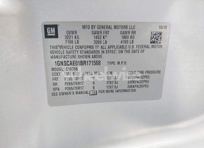 Photo 9 of 2011 Chevrolet Tahoe LS (VIN 1GNSCAE01BR171568)