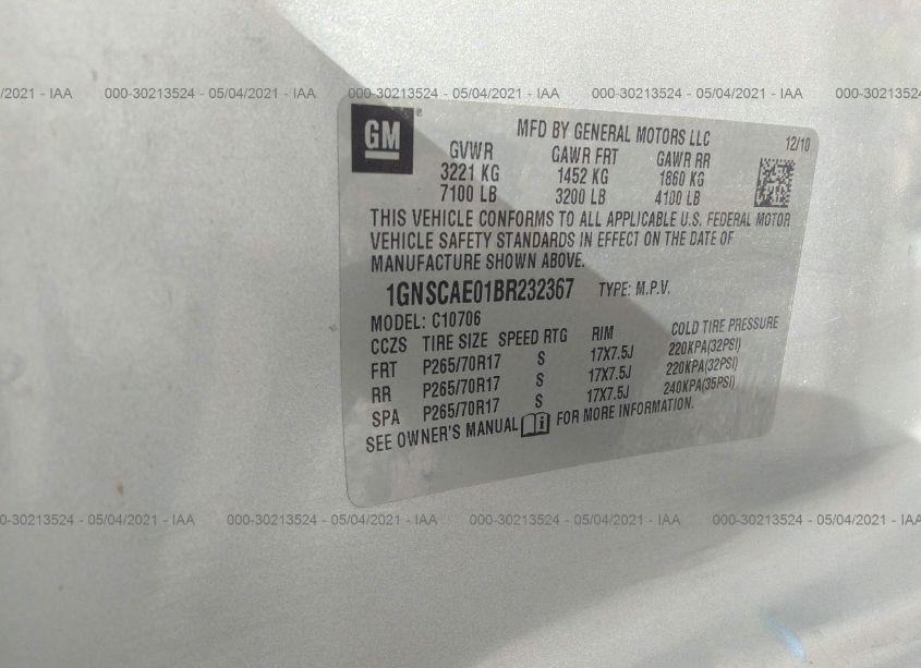 Photo 9 of 2011 Chevrolet Tahoe LS (VIN 1GNSCAE01BR232367)