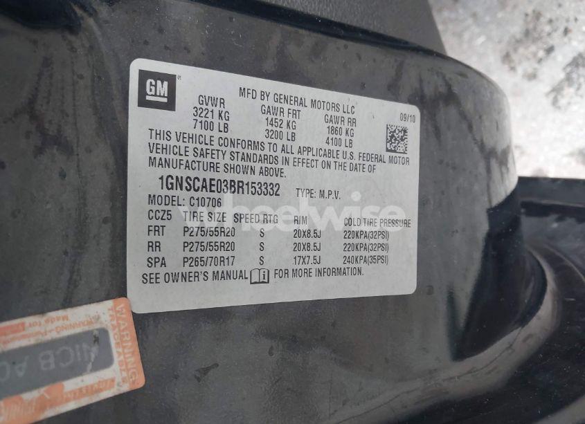 Photo 9 of 2011 Chevrolet Tahoe LS (VIN 1GNSCAE03BR153332)