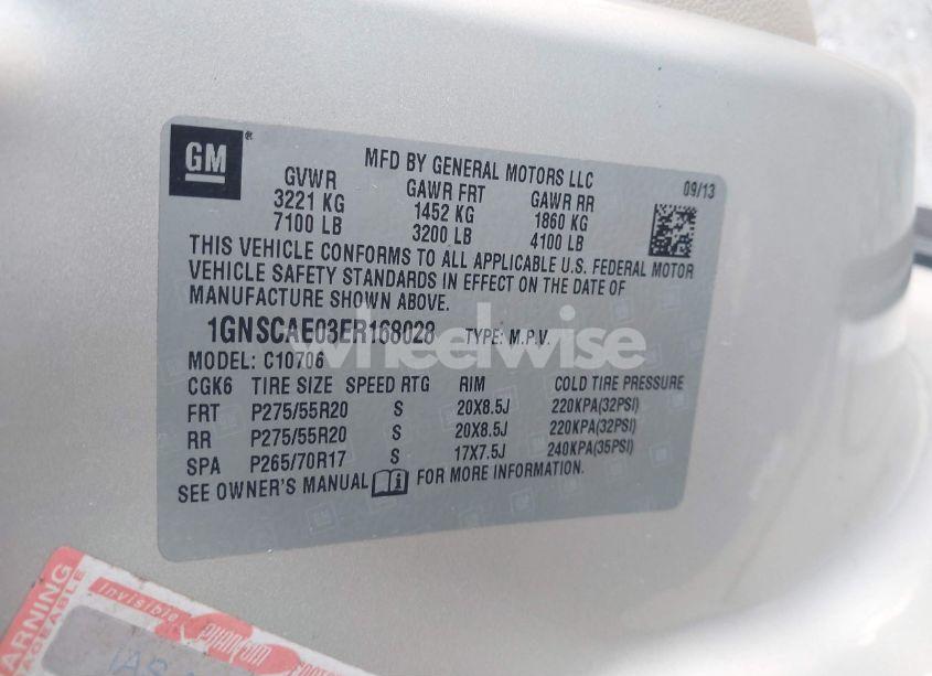 Photo 9 of 2014 Chevrolet Tahoe LS (VIN 1GNSCAE03ER168028)