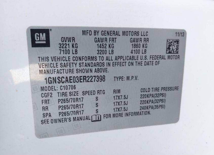 Photo 9 of 2014 Chevrolet Tahoe LS (VIN 1GNSCAE03ER227398)