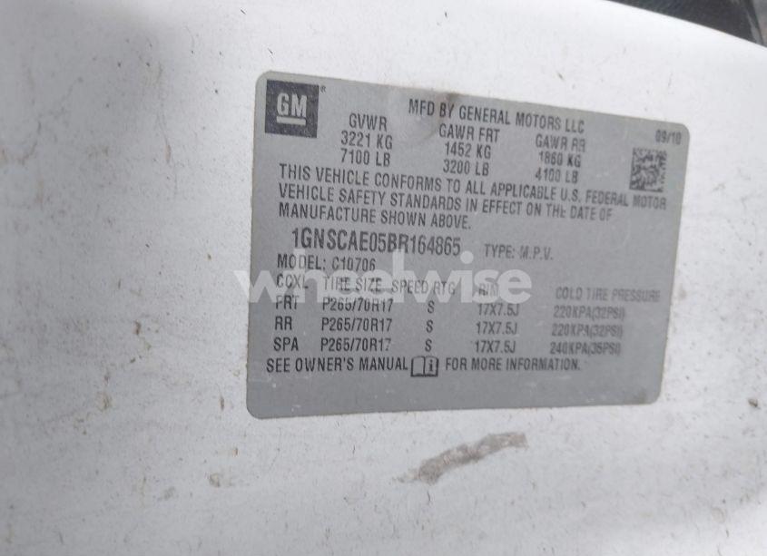 Photo 9 of 2011 Chevrolet Tahoe LS (VIN 1GNSCAE05BR164865)