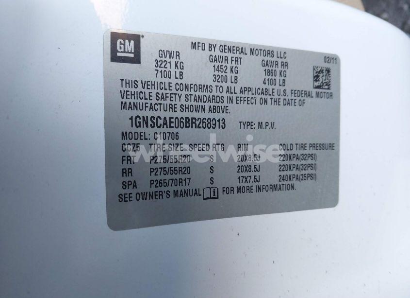 Photo 9 of 2011 Chevrolet Tahoe LS (VIN 1GNSCAE06BR268913)