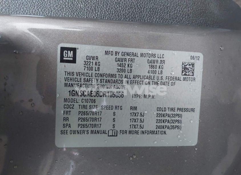 Photo 9 of 2013 Chevrolet Tahoe LS (VIN 1GNSCAE06DR105066)