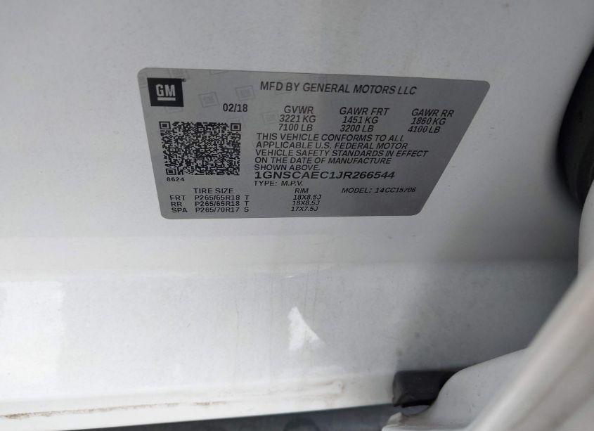 Photo 9 of 2018 Chevrolet Tahoe LS (VIN 1GNSCAEC1JR266544)