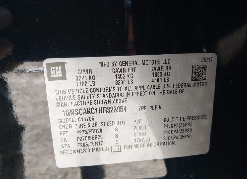 Photo 9 of 2017 Chevrolet Tahoe LS (VIN 1GNSCAKC1HR323954)