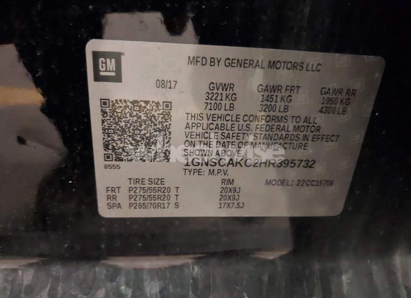 Photo 9 of 2017 Chevrolet Tahoe LS (VIN 1GNSCAKC2HR395732)