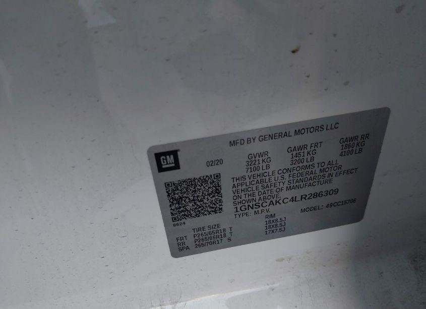 Photo 9 of 2020 Chevrolet Tahoe 2WD LS (VIN 1GNSCAKC4LR286309)