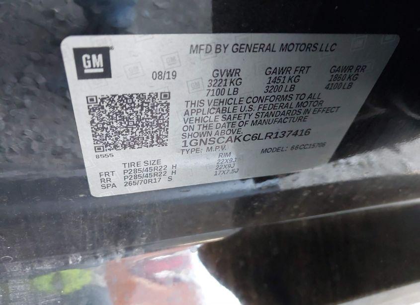 Photo 9 of 2020 Chevrolet Tahoe 2WD LS (VIN 1GNSCAKC6LR137416)