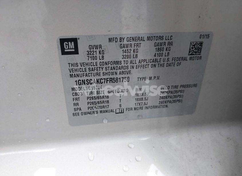 Photo 9 of 2015 Chevrolet Tahoe LS (VIN 1GNSCAKC7FR581750)