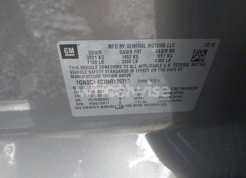 Photo 9 of 2017 Chevrolet Tahoe LS (VIN 1GNSCAKC7HR179715)