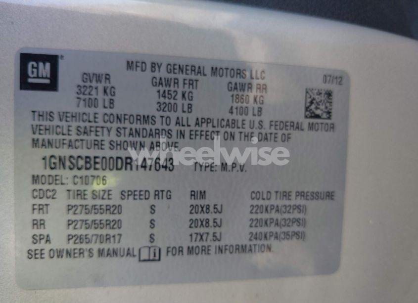 Photo 9 of 2013 Chevrolet Tahoe LT (VIN 1GNSCBE00DR147643)