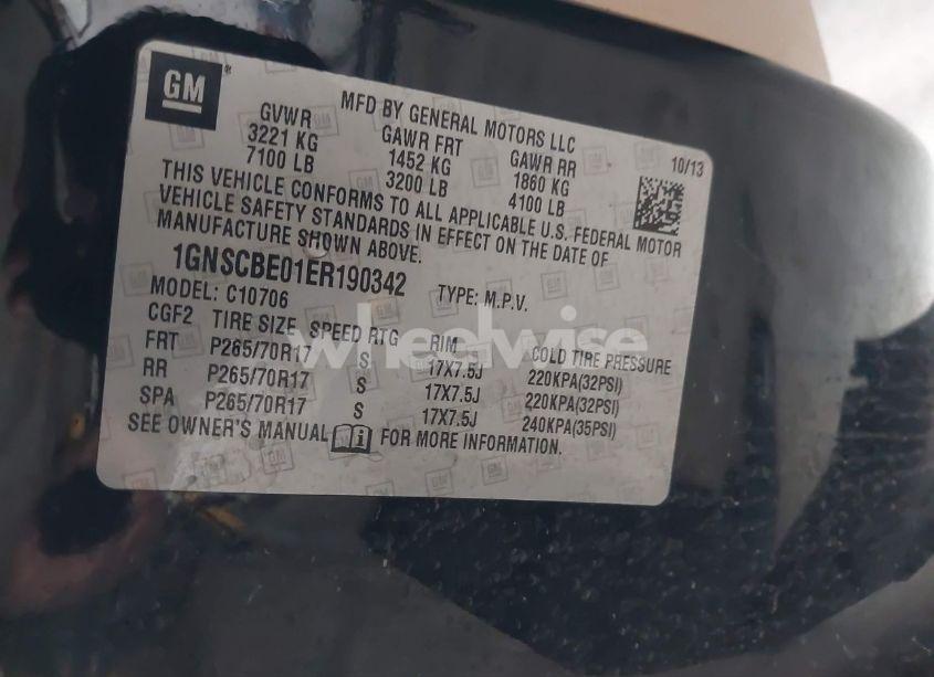 Photo 9 of 2014 Chevrolet Tahoe LT (VIN 1GNSCBE01ER190342)