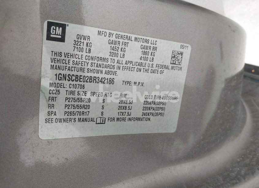 Photo 9 of 2011 Chevrolet Tahoe LT (VIN 1GNSCBE02BR342186)