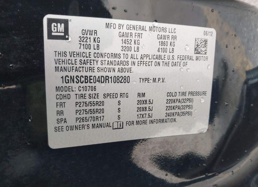 Photo 9 of 2013 Chevrolet Tahoe LT (VIN 1GNSCBE04DR108280)